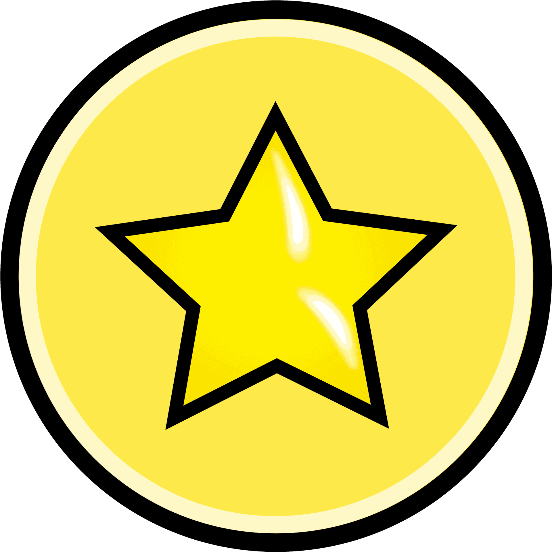 Glossy Yellow Star Vector PNG