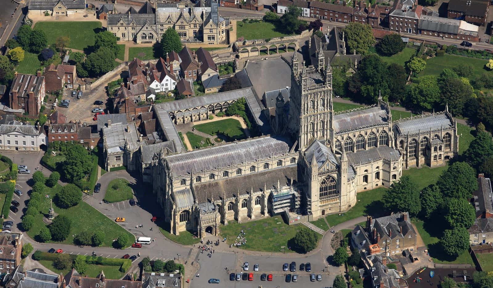Gloucester Cathedral Aerial View Wallpaper