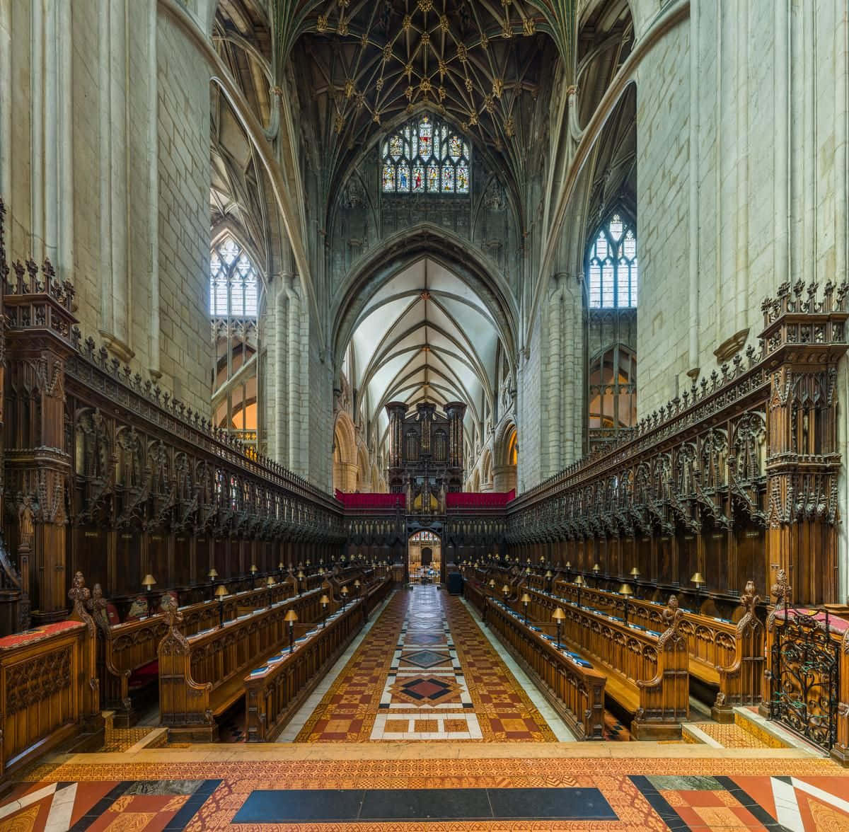 Gloucester Cathedral Interior United Kingdom Wallpaper