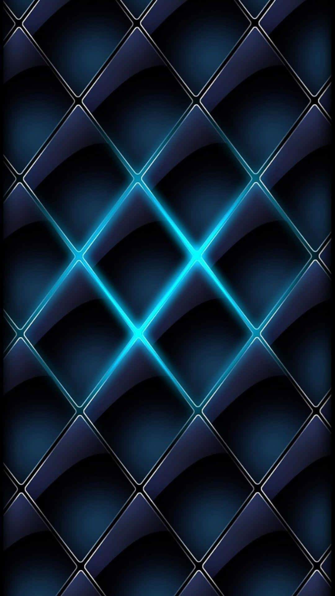 A Blue And White Tiled Background With A Glowing Light