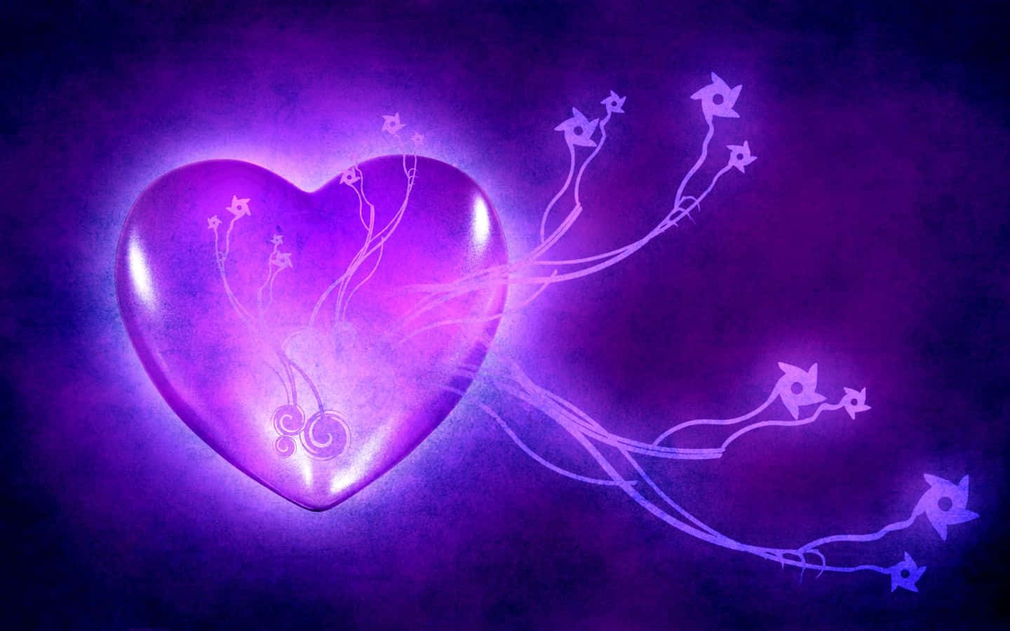 A Purple Heart With Stars And A Purple Background