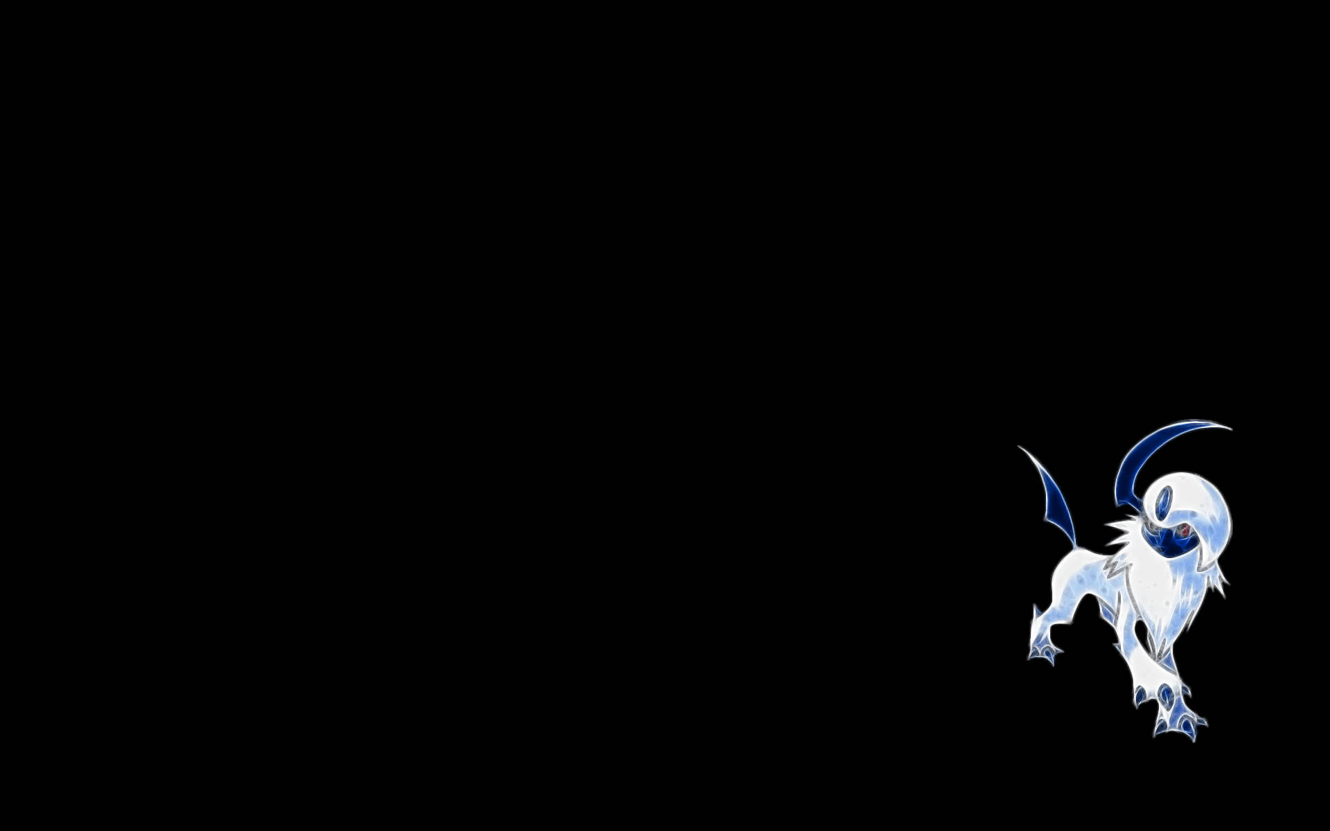 Glowing Absol Black Background