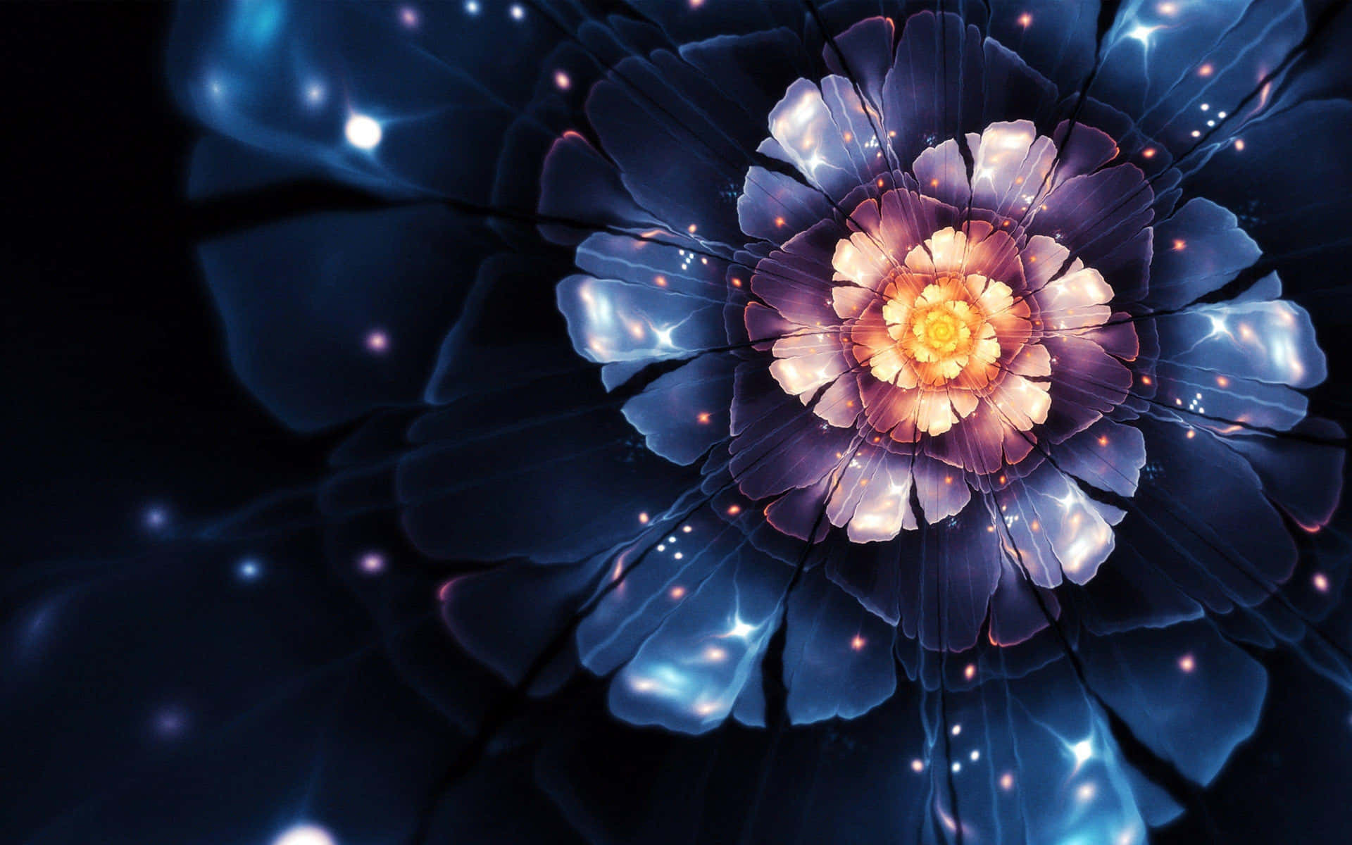 Glowing Abstract Flower Art Wallpaper
