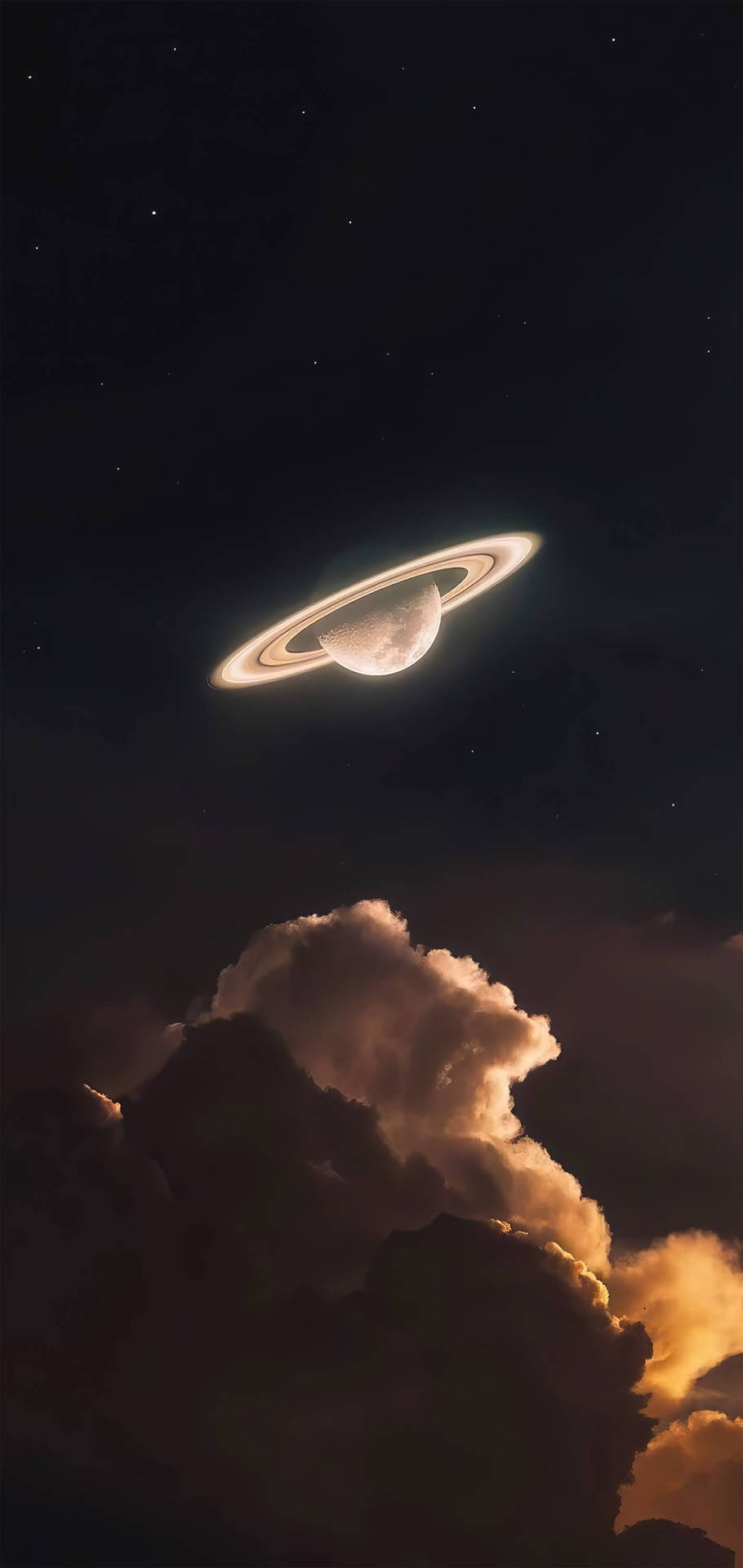 Glowing Aesthetic Saturn 4k Background