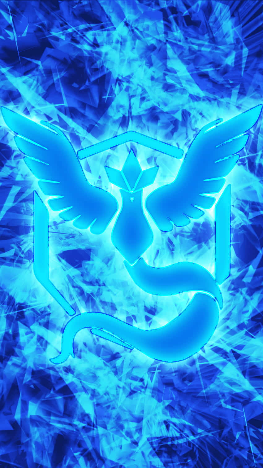 Glowing Articuno Blue Abstract Background Wallpaper