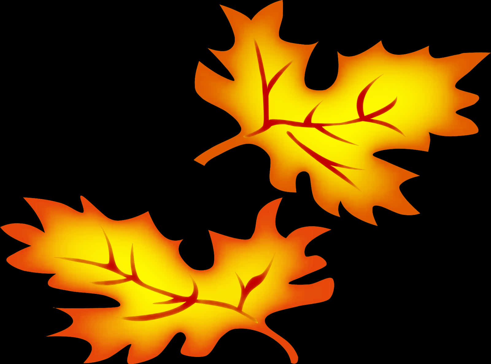 Glowing Autumn Leaves Clipart PNG