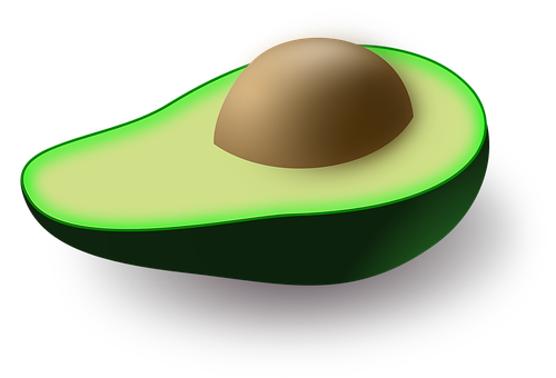 Glowing Avocado Half PNG