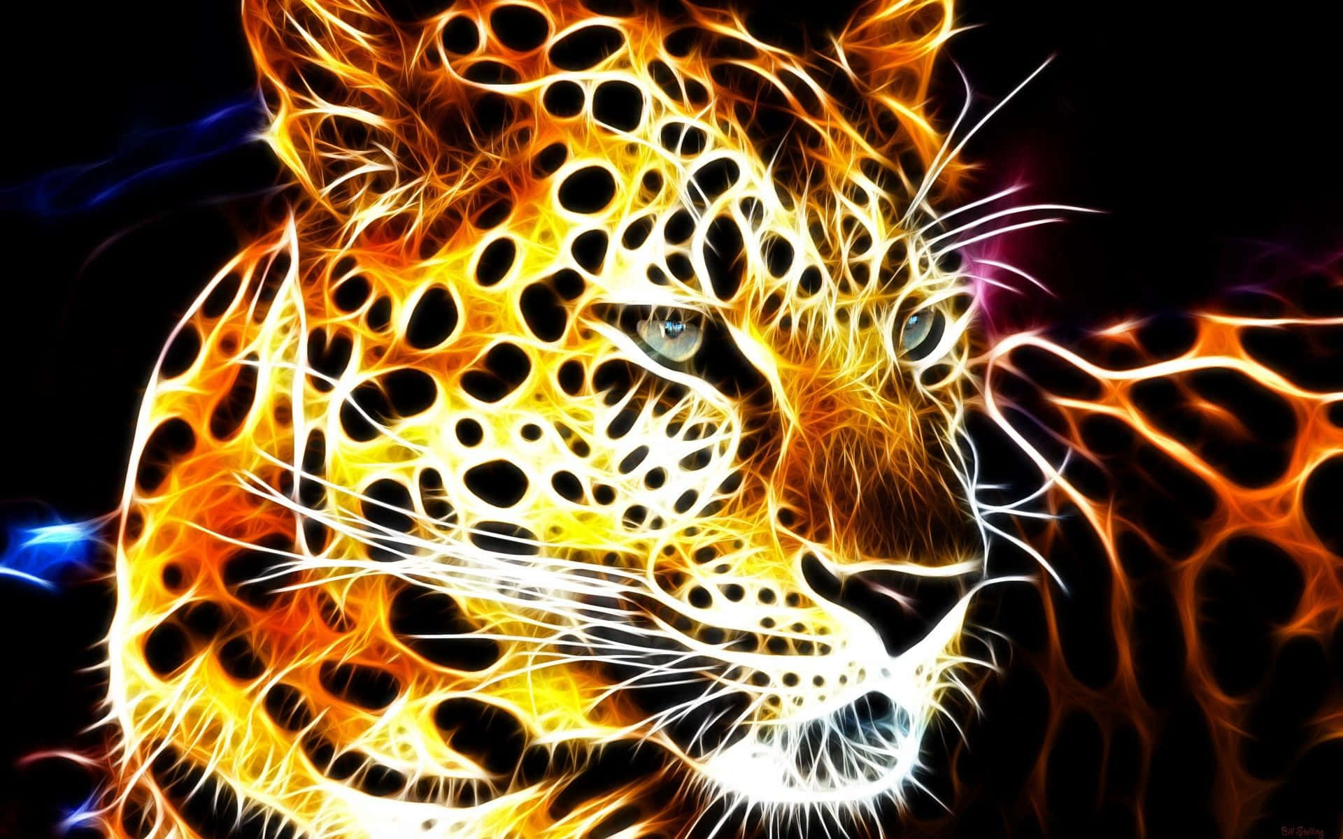 Крутые картинки на телефон. Огненный леопард. Леопард абстракция. Неоновый леопард. Фрактальная Графика животные.