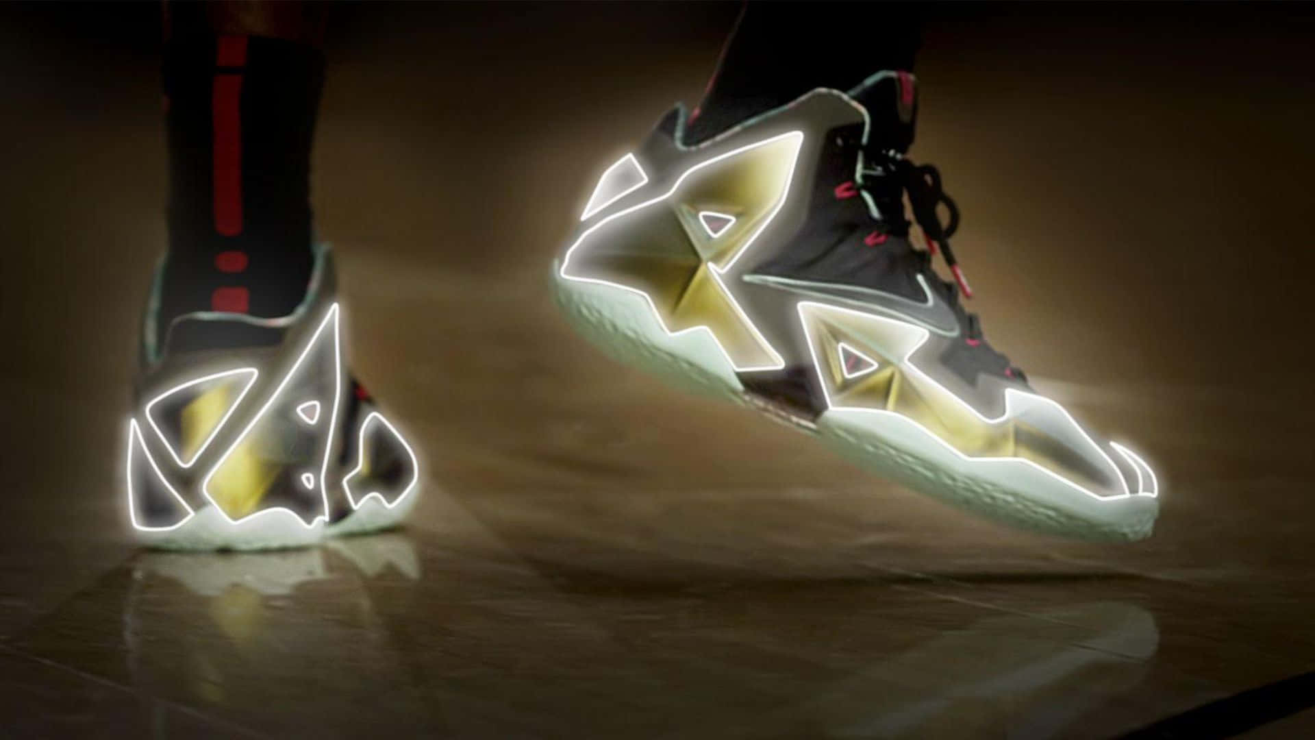 Glowing Basketball Shoesin Action Wallpaper