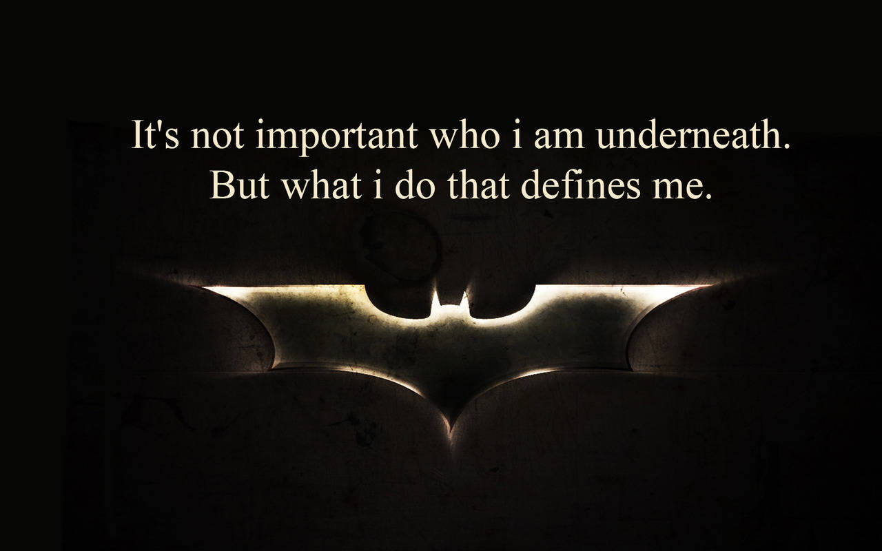 Glowing Batman Logo Quotes Wallpaper