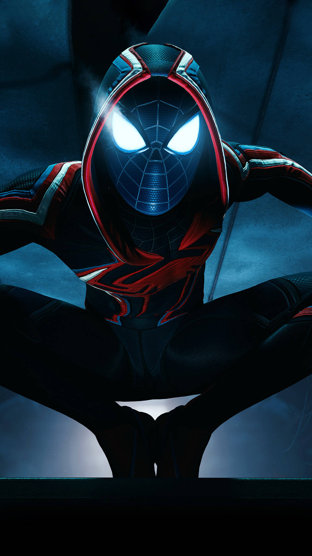 Glowing Black Spider Man Marvel Phone Wallpaper
