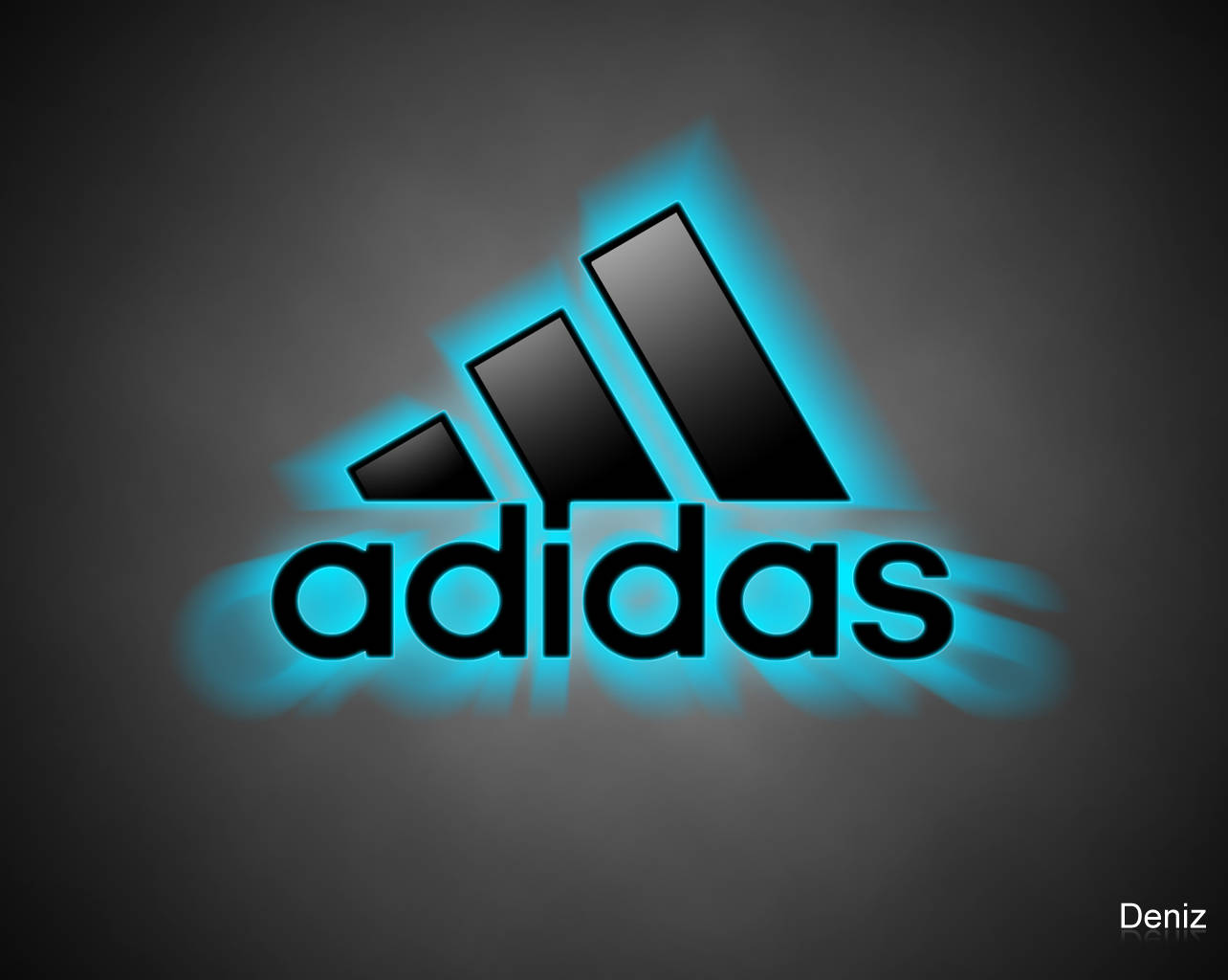 Glowing Blue Adidas Logo
