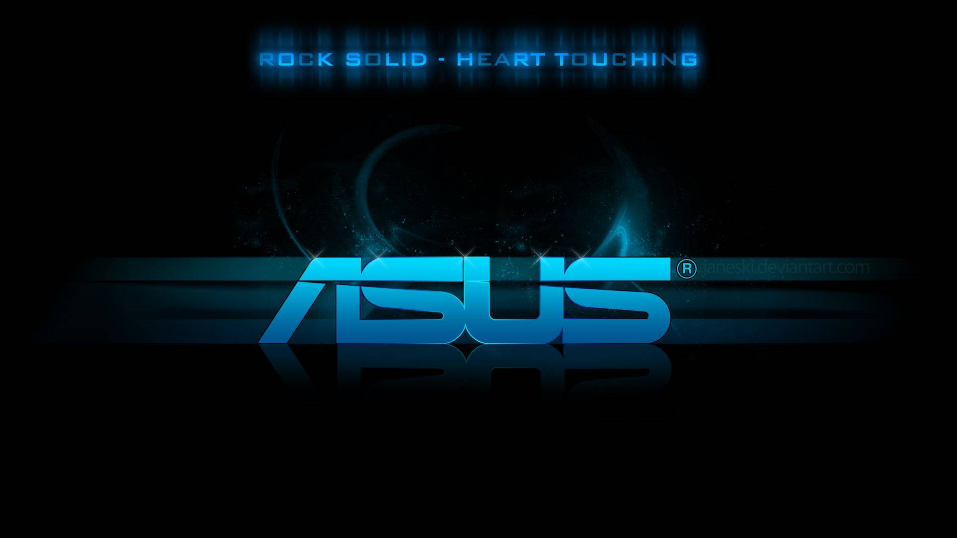 Glowing Blue Asus Slogan Picture