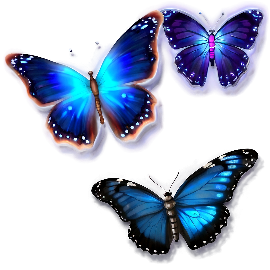 Glowing Blue Butterfly Png Cbc48 PNG
