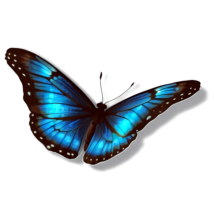 Download Glowing Blue Butterfly Png Jvo | Wallpapers.com