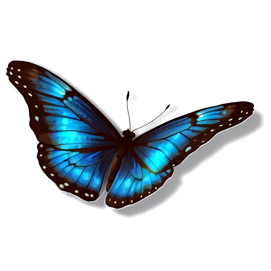 Glowing Blue Butterfly Png Jvo PNG
