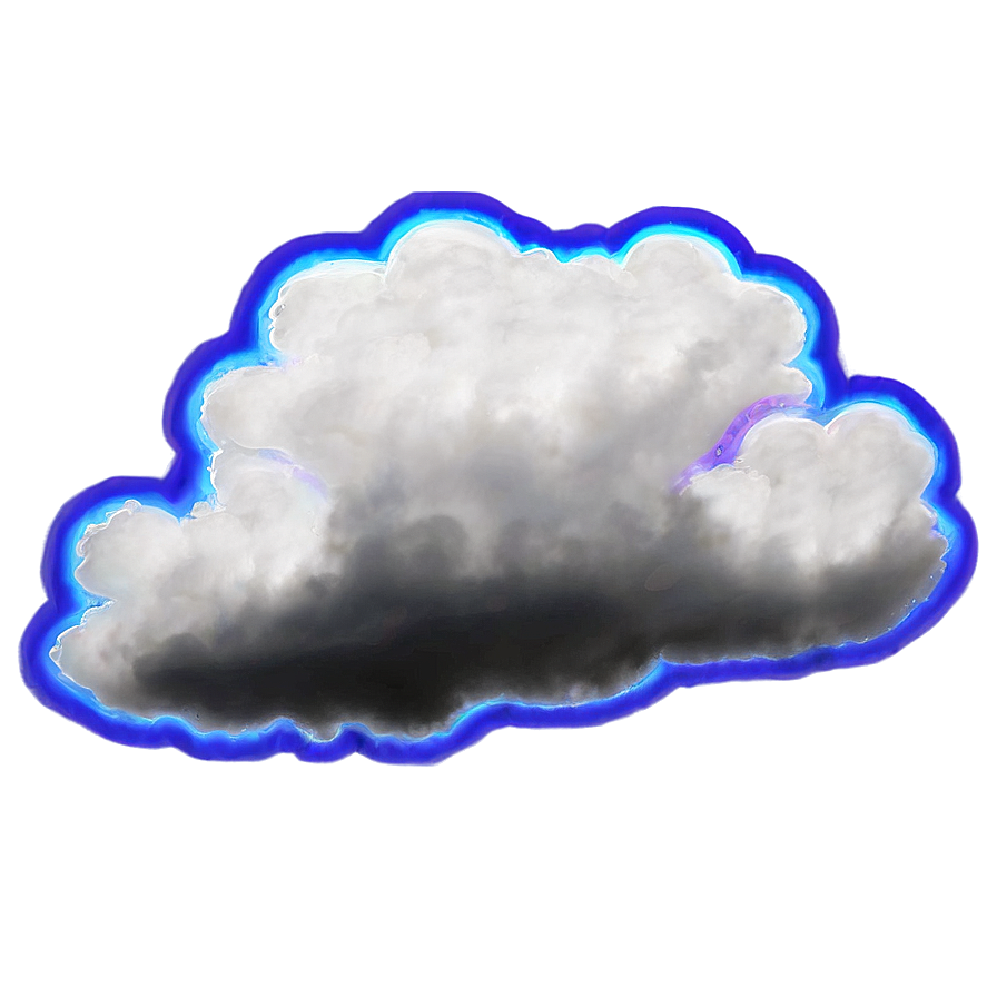Glowing Blue Clouds Png 06202024 PNG