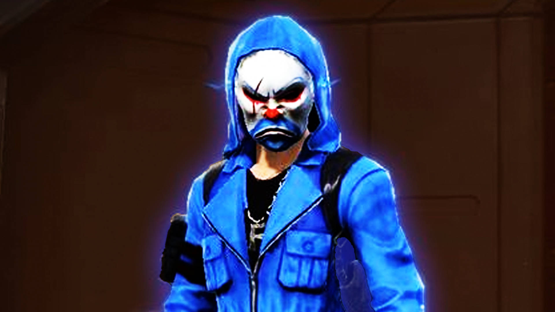 Glowing Blue Criminal Bundle Character Desktop Background