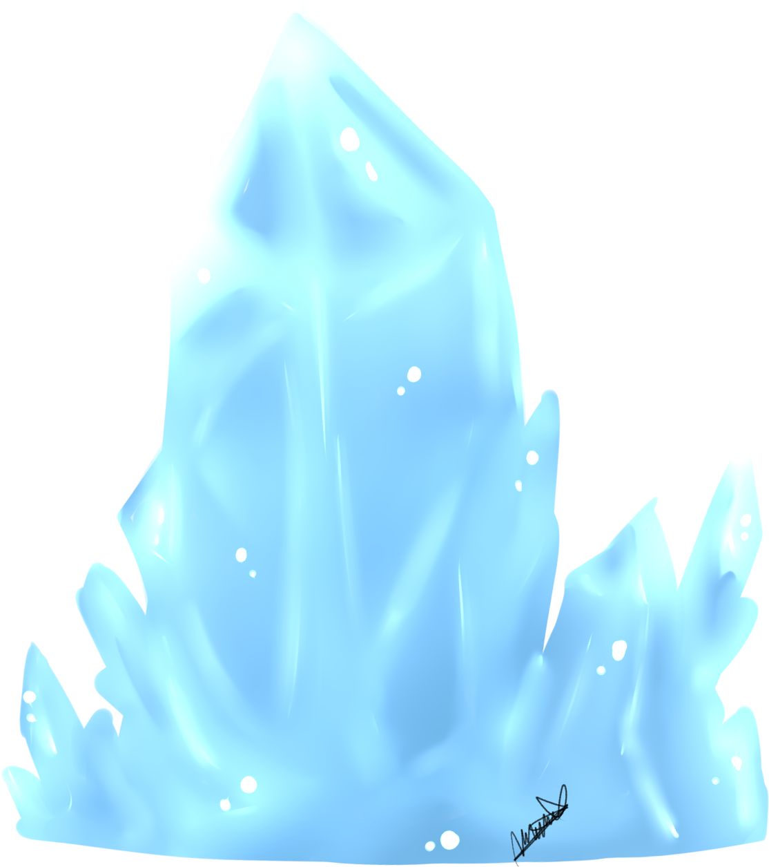 Glowing Blue Crystal Illustration PNG