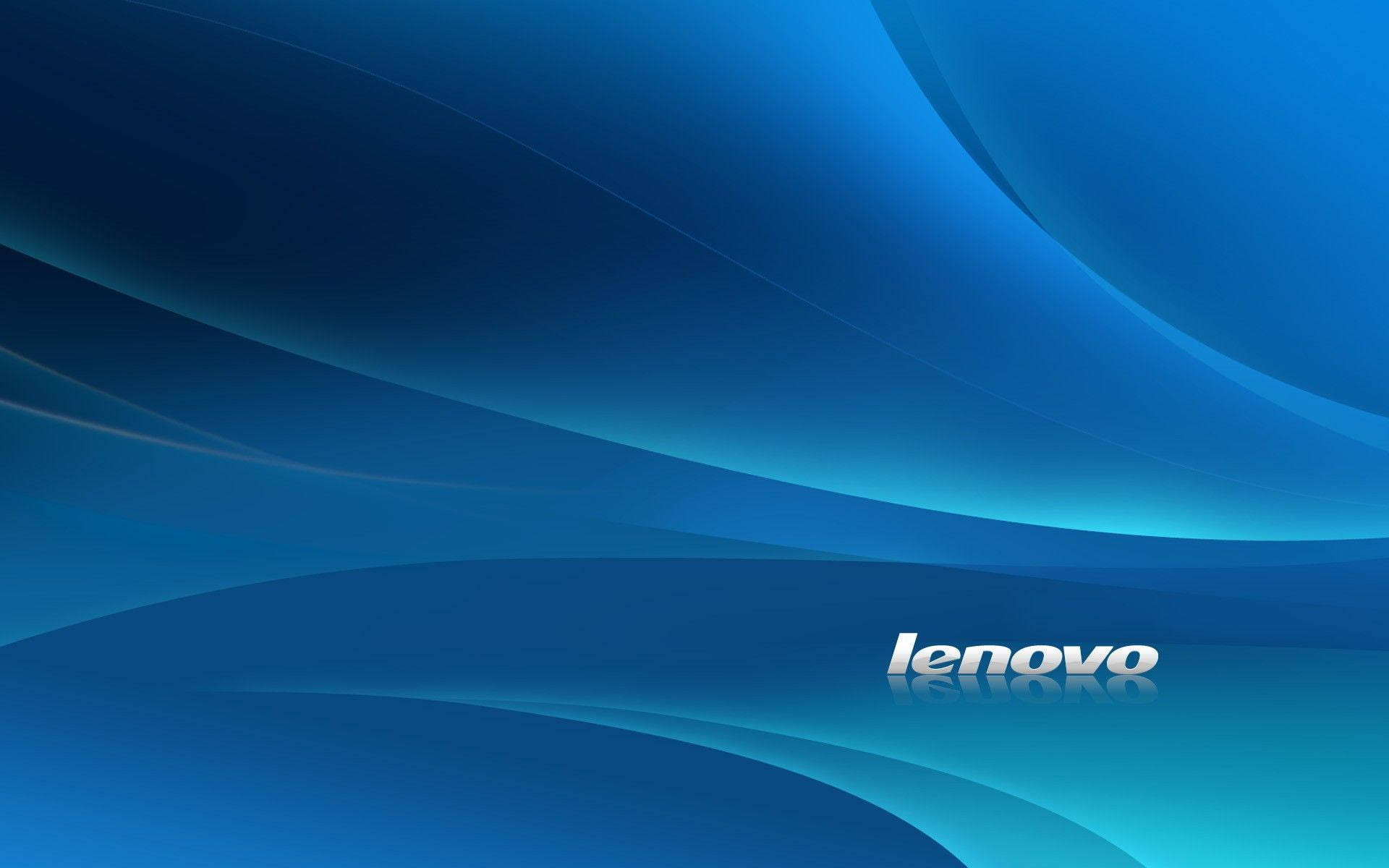 Glødende blå kurvede linjer Lenovo officiel logo Wallpaper