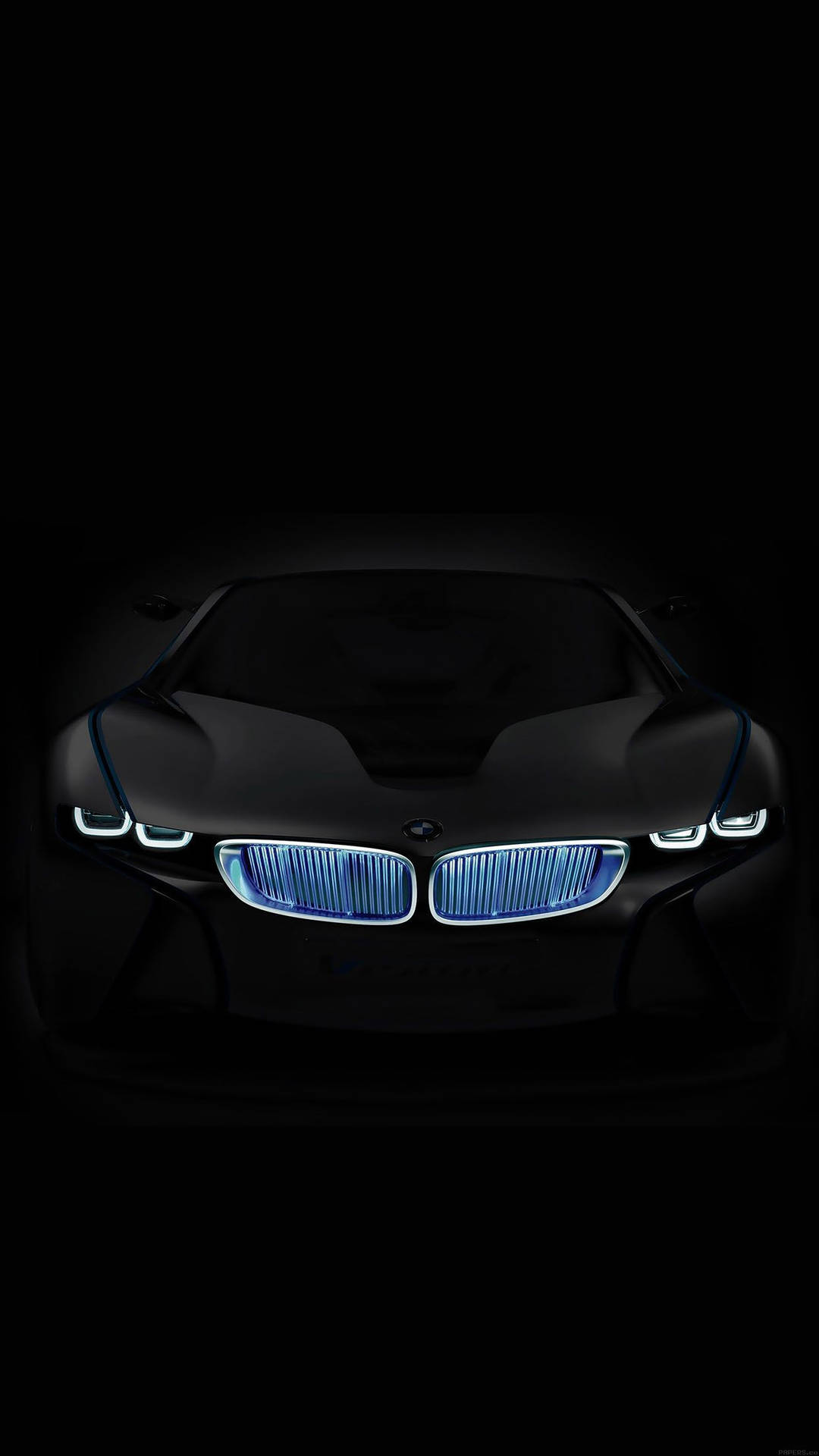 Glowing Blue Grille Bmw iPhone X Wallpaper