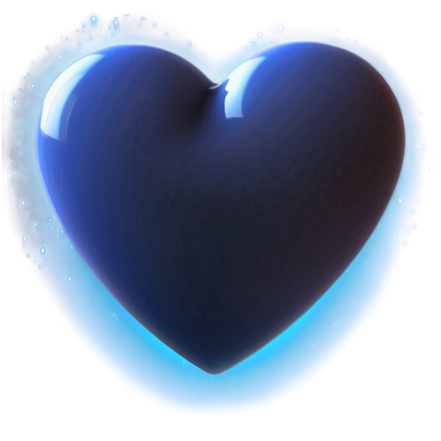 Glowing Blue Heart Emoji Png Efs64 PNG