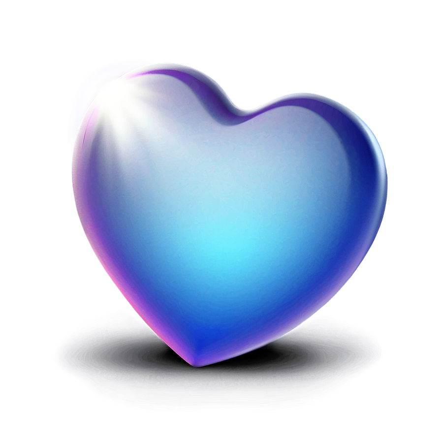 Glowing Blue Heart Emoji Png Qju52 PNG