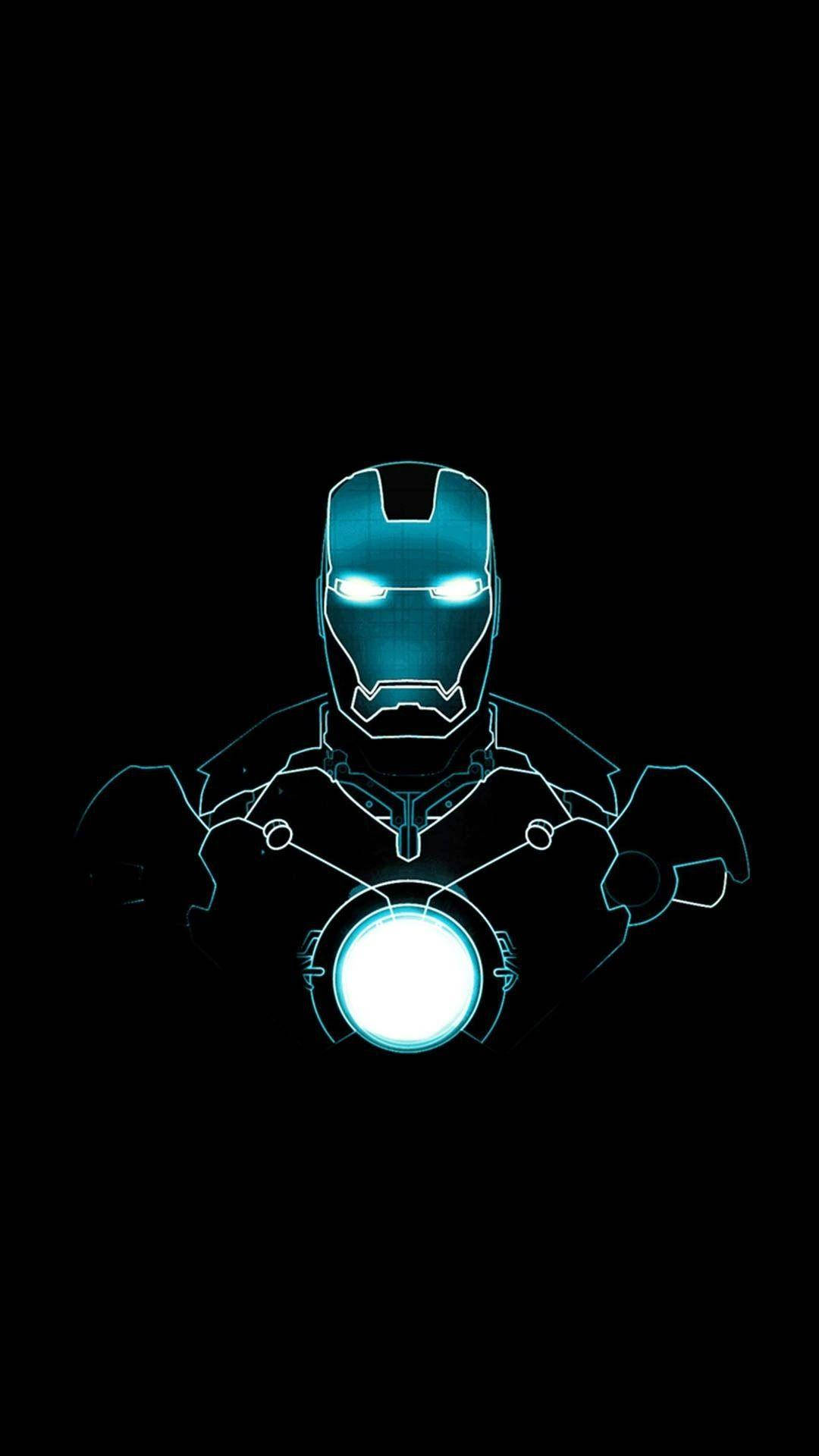 Glowing Blue Iron Man Android
