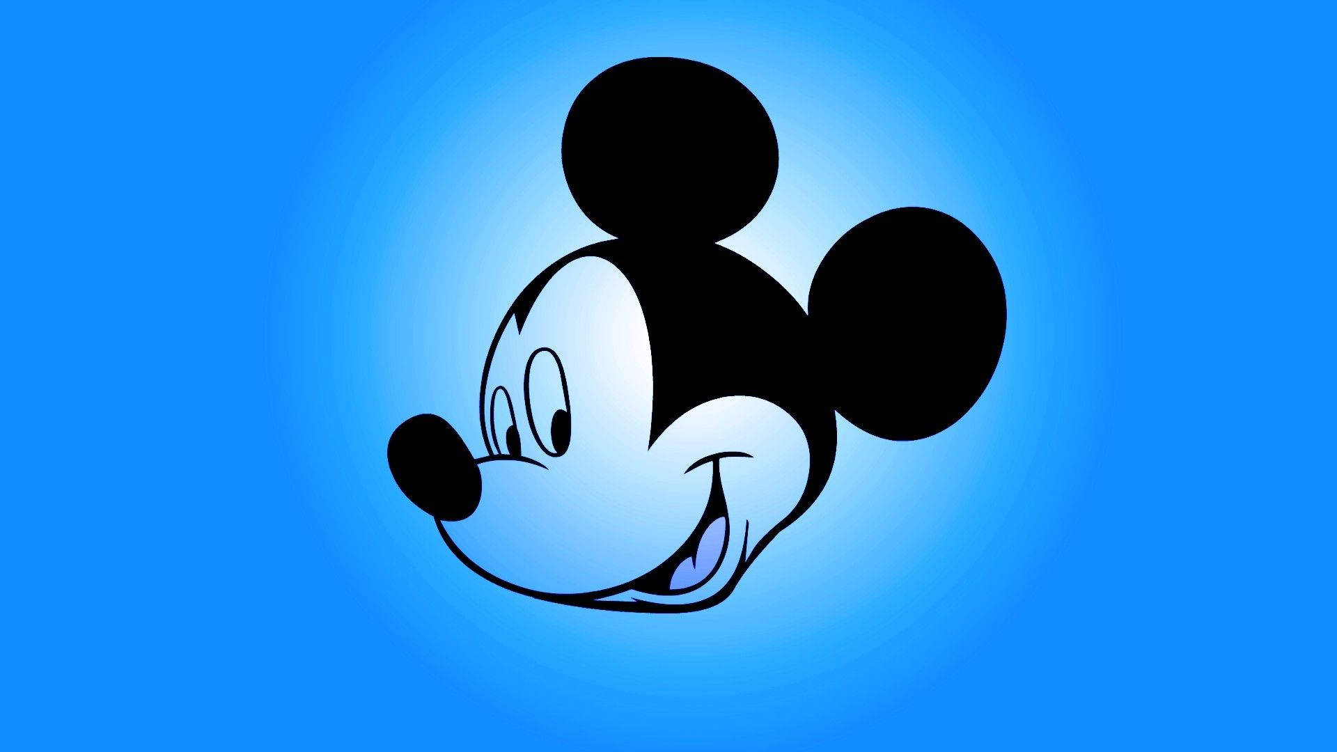 Glowing Blue Mickey Mouse Cover Wallpaper