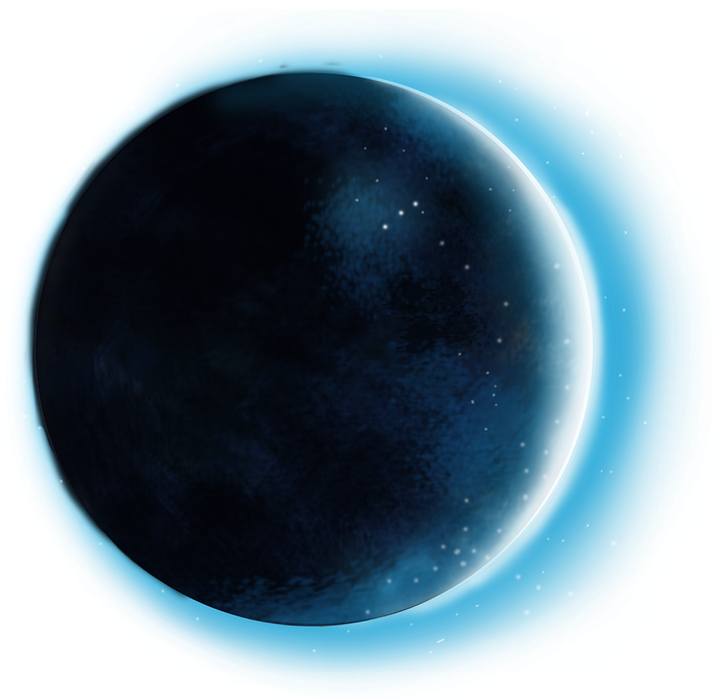 Glowing Blue Planet Sticker PNG