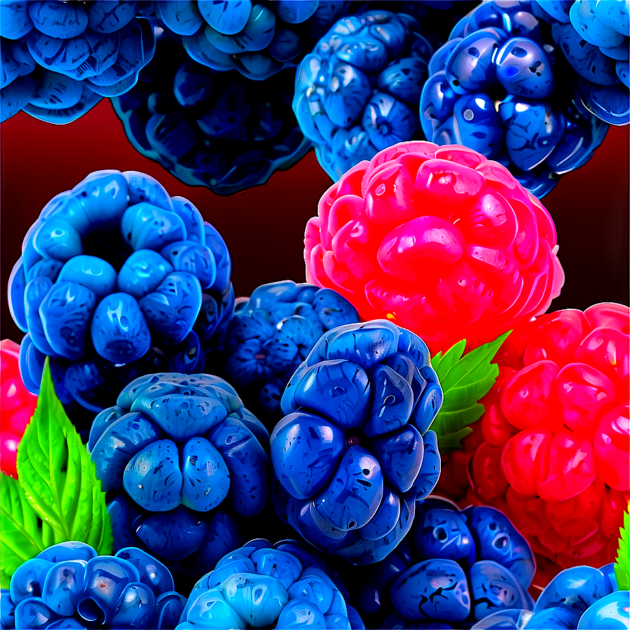 Glowing Blue Raspberry Png 97 PNG