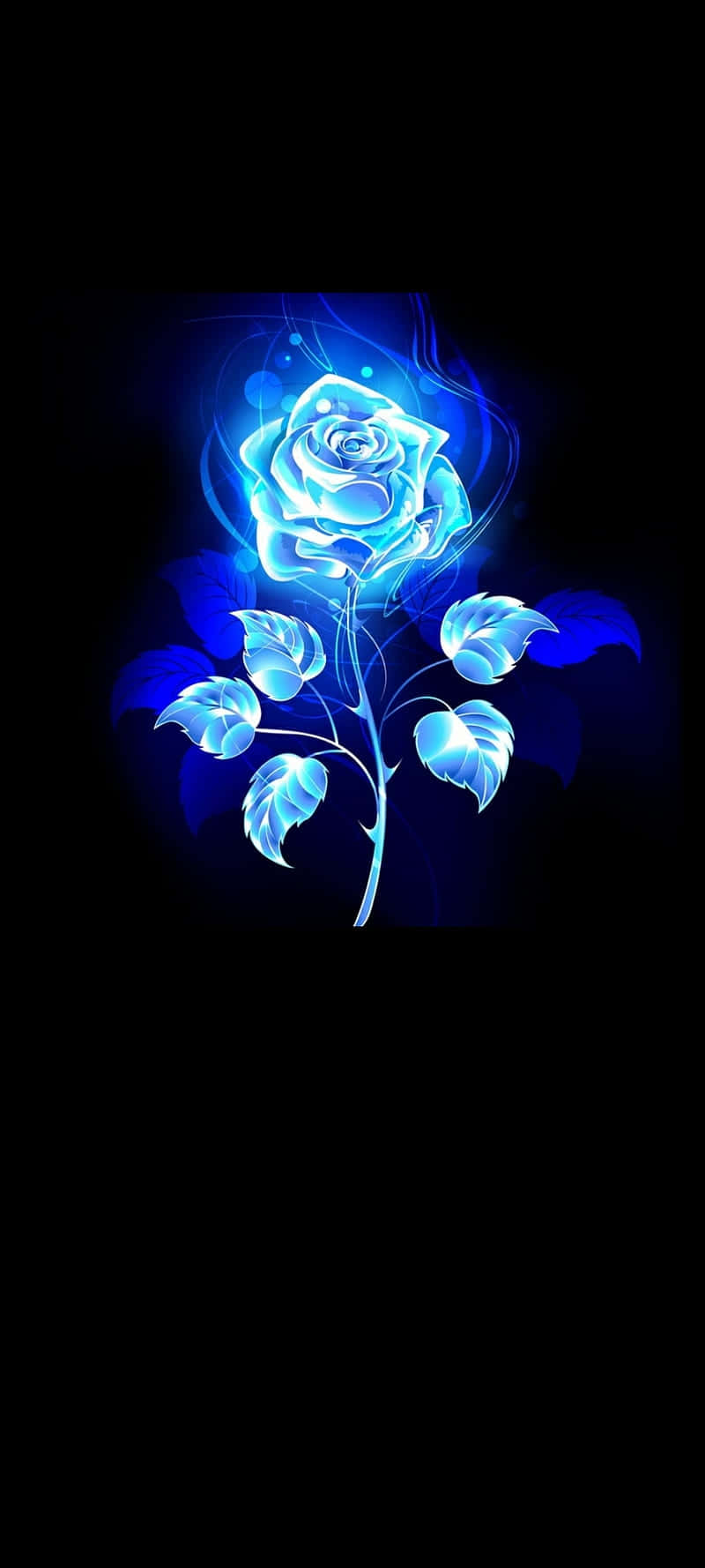 Glowing Blue Rose Artwork Wallpaper
