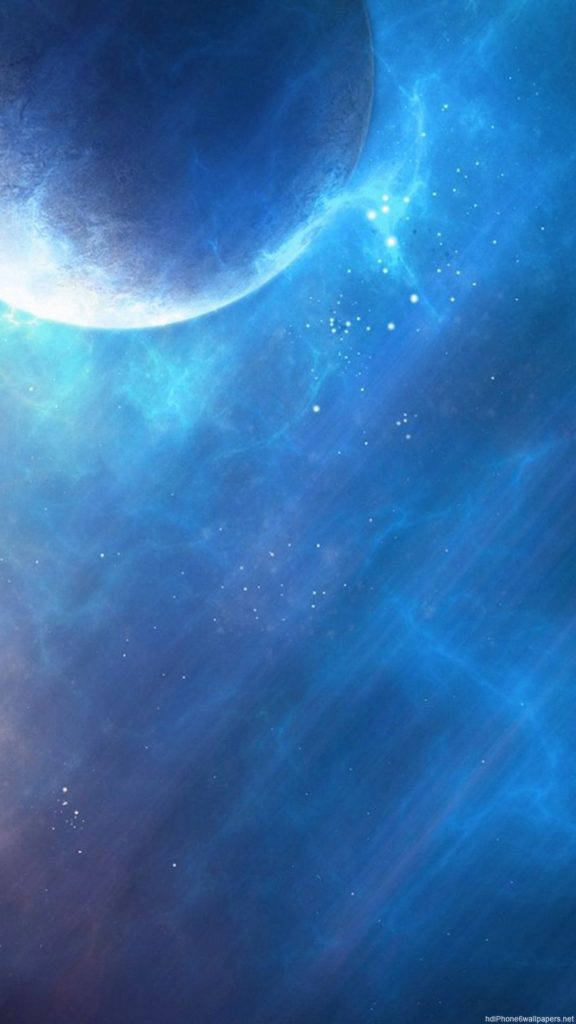 Glowing Blue Space Phone Wallpaper