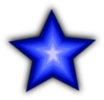 Glowing Blue Star Graphic PNG