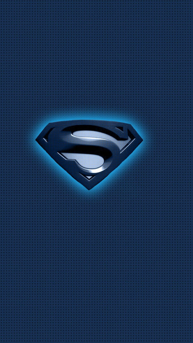 Glowing Blue Superman Symbol Iphone