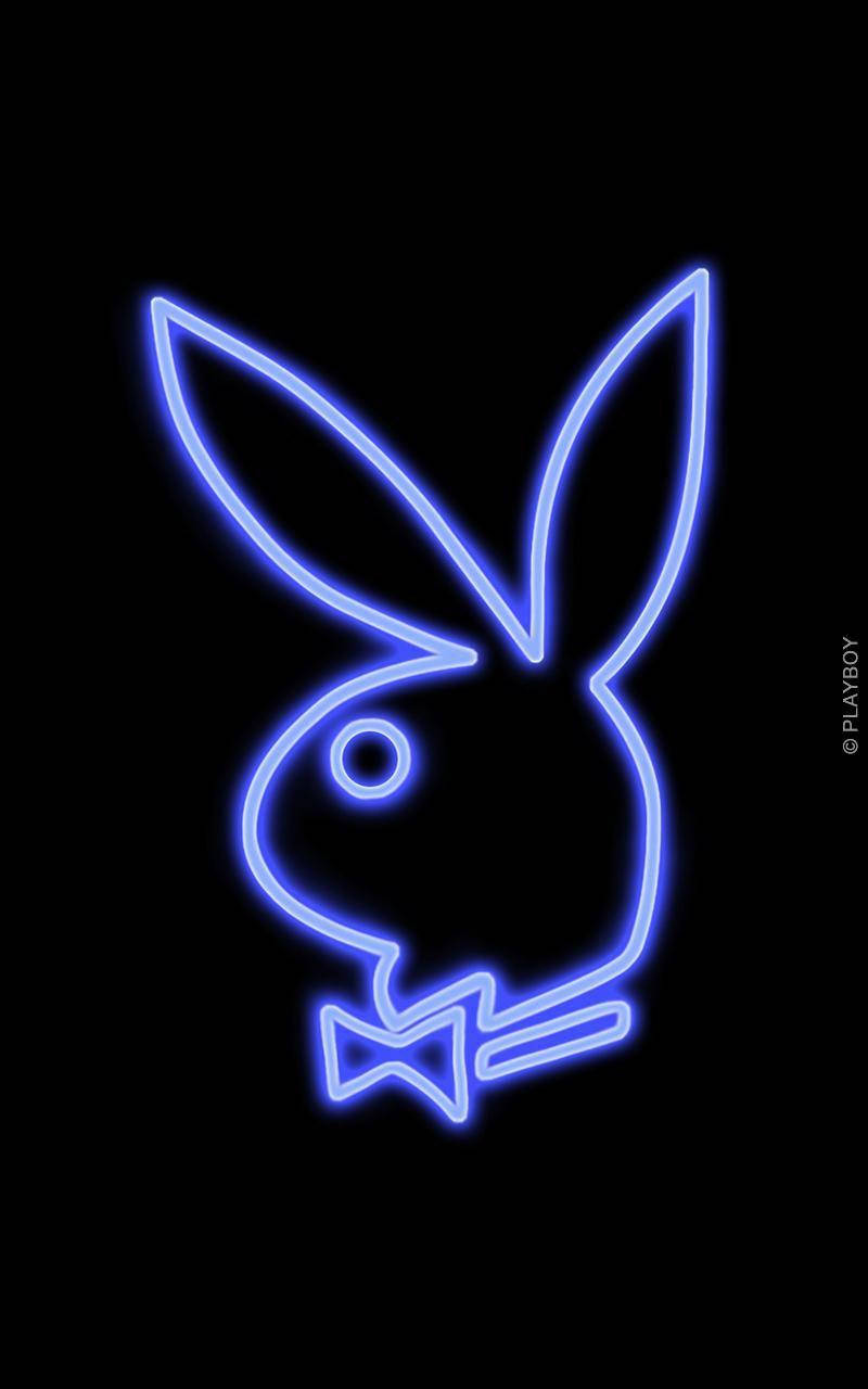 Glowing Blue Violet Playboy Logo