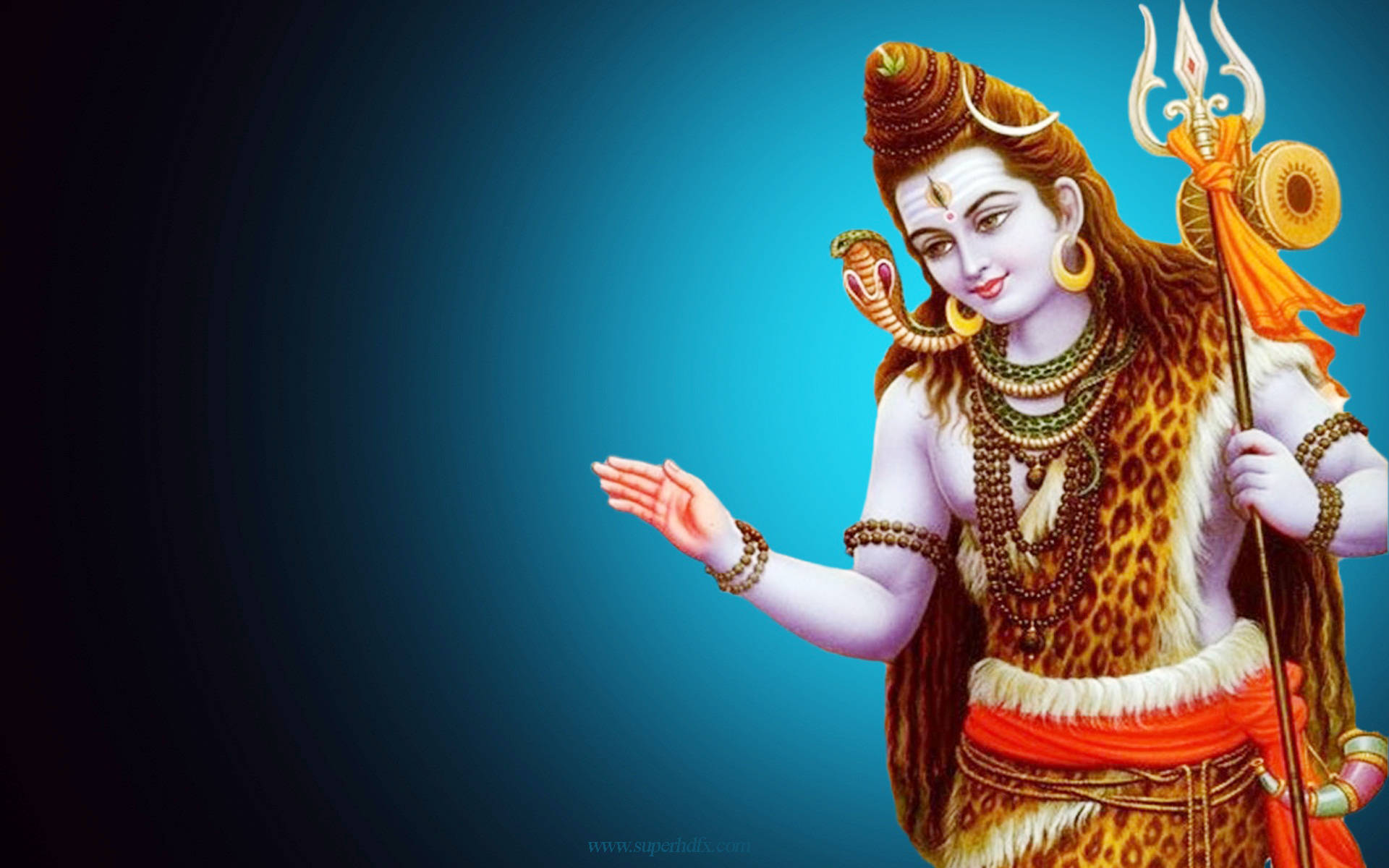 Glowing Bluish Shiva Wallpaper