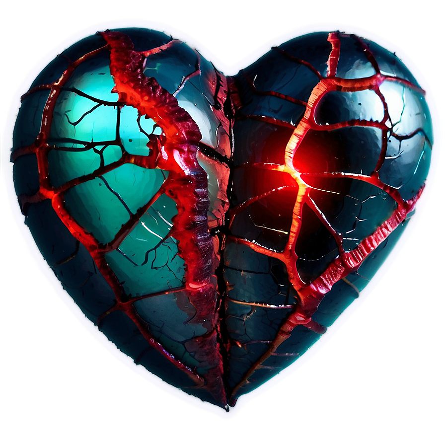 Glowing Broken Heart Png 05212024 PNG