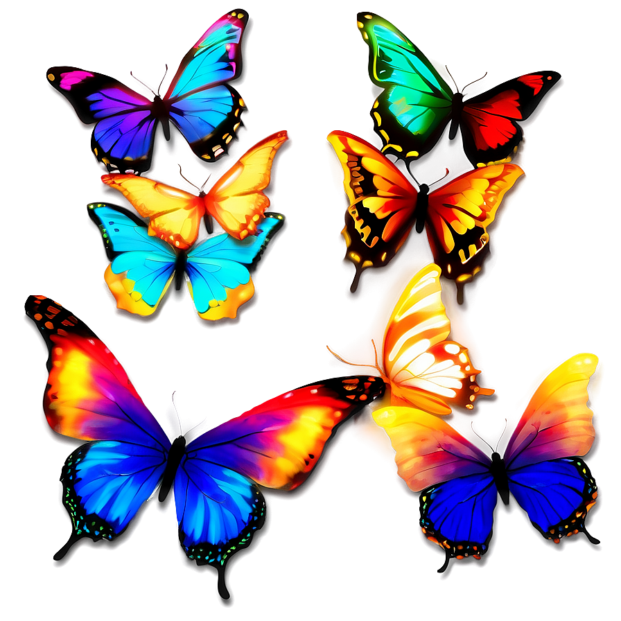 Download Glowing Butterflies Png Vkp | Wallpapers.com