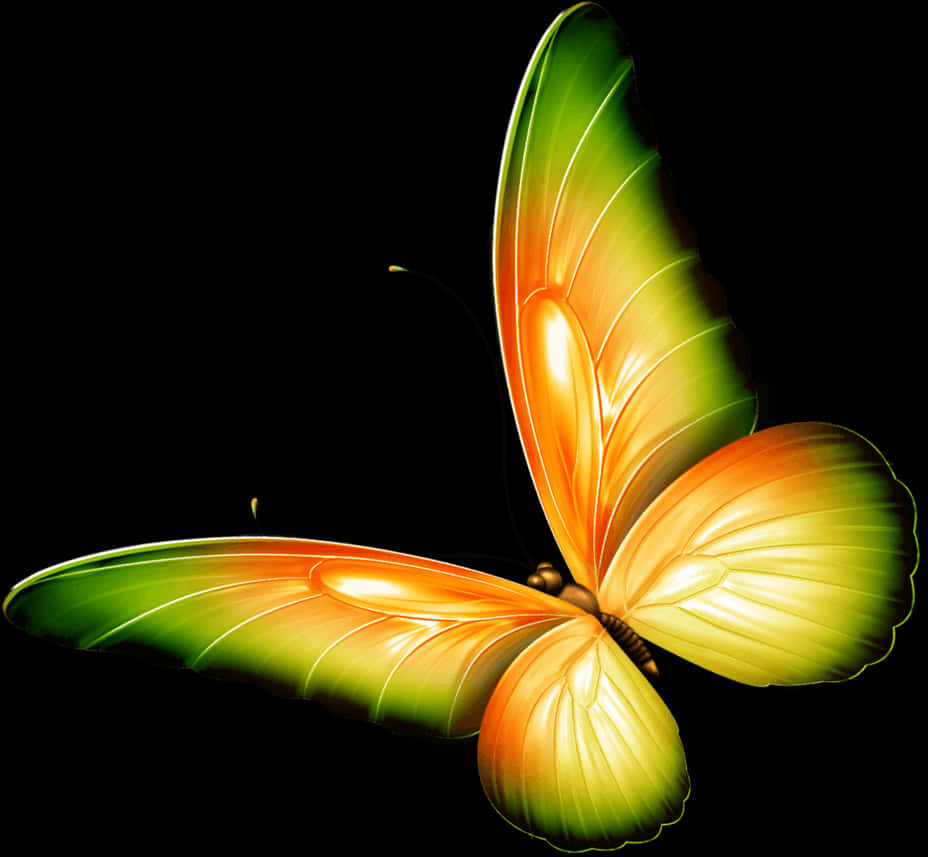 Glowing Butterfly Artwork PNG