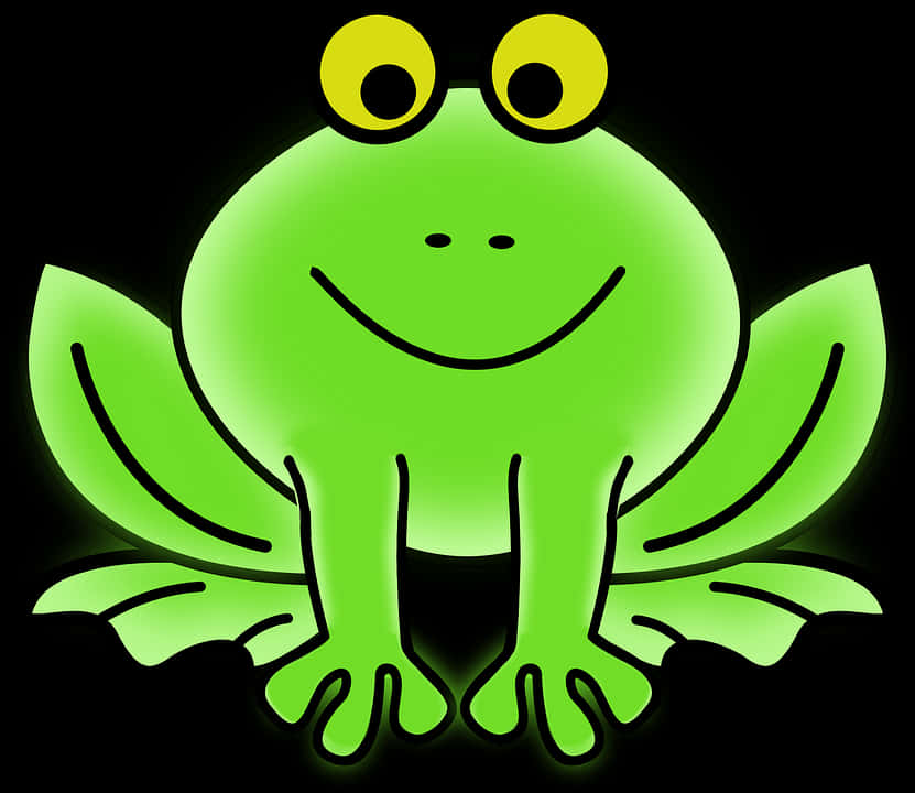 Glowing Cartoon Frog PNG