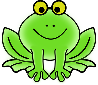 Glowing Cartoon Frog PNG