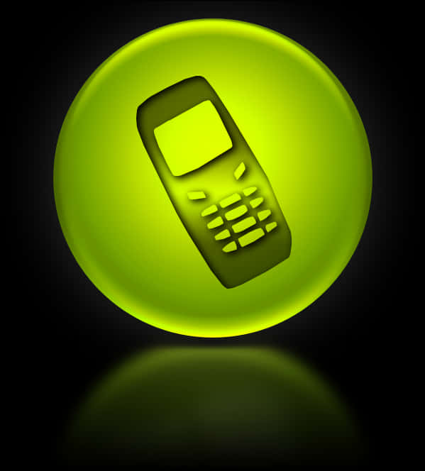 Glowing Cellphone Iconon Black Background PNG