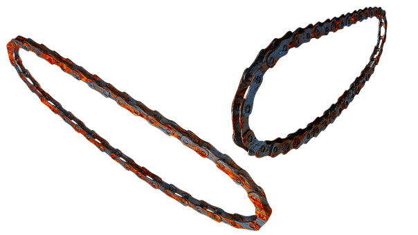 Glowing Chain Links Dark Background PNG