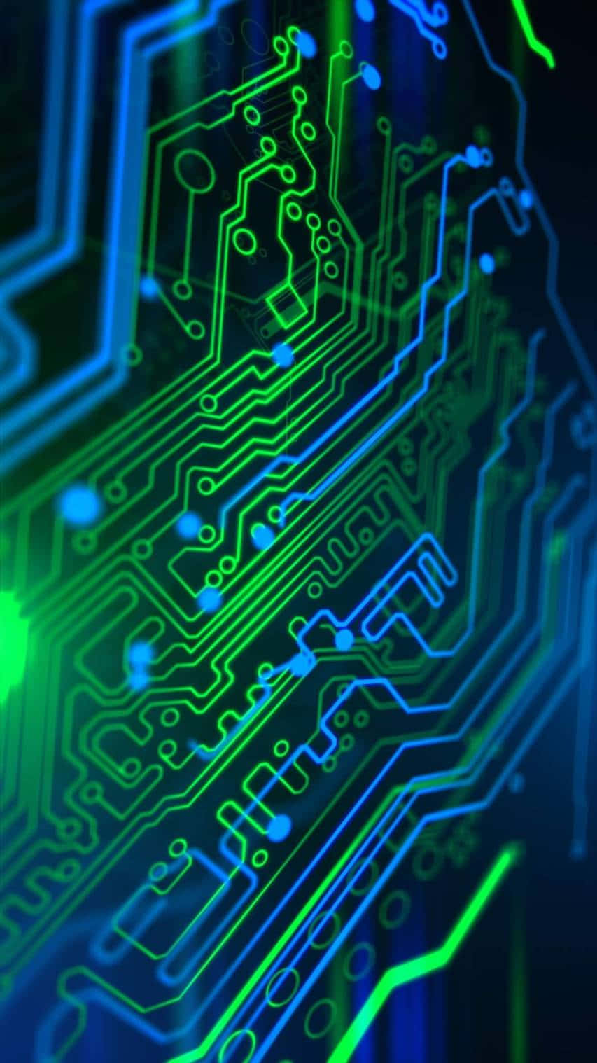 Glowing Circuit Board Abstract Wallpaper
