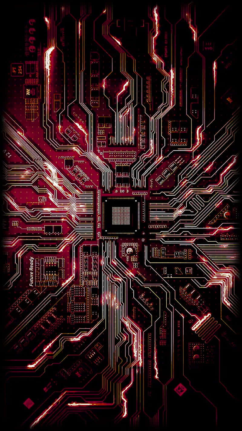 Glowing Circuit Board Art Wallpaper