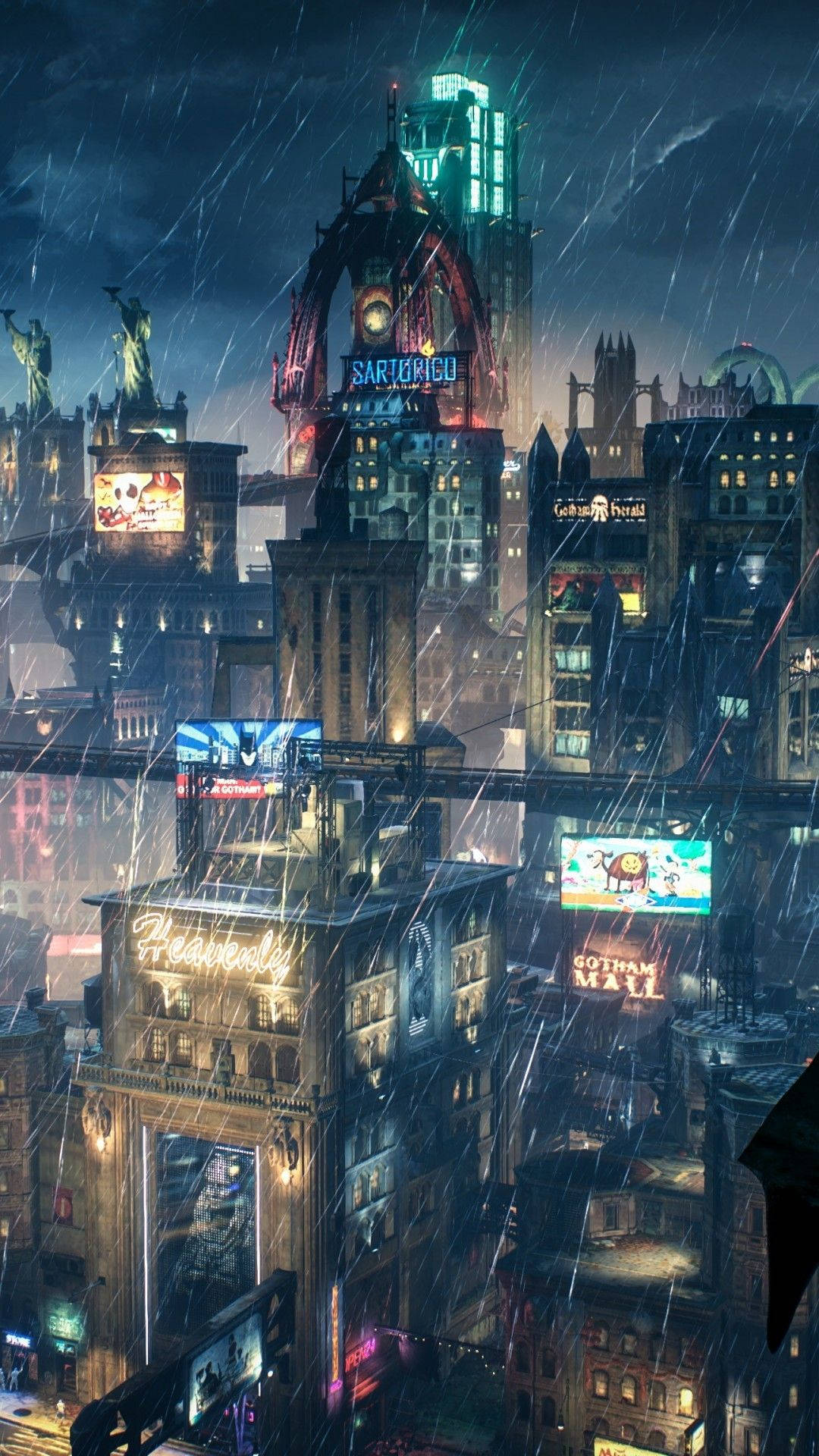 Glowing City From Batman Arkham Knight Iphone Wallpaper