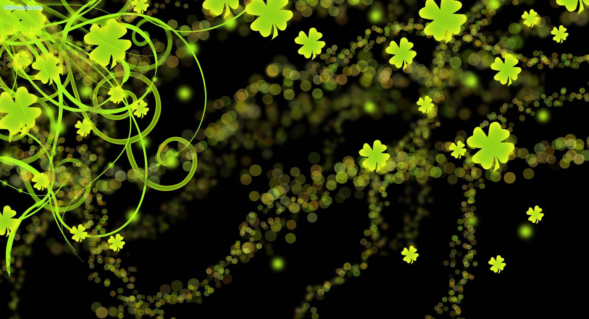 Glowing Clover St Patrick's Day Wallpaper