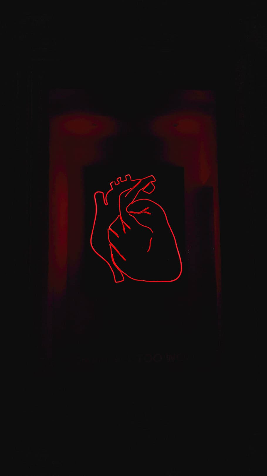 Corazónoscuro Luminoso, Arte De Línea. Fondo de pantalla