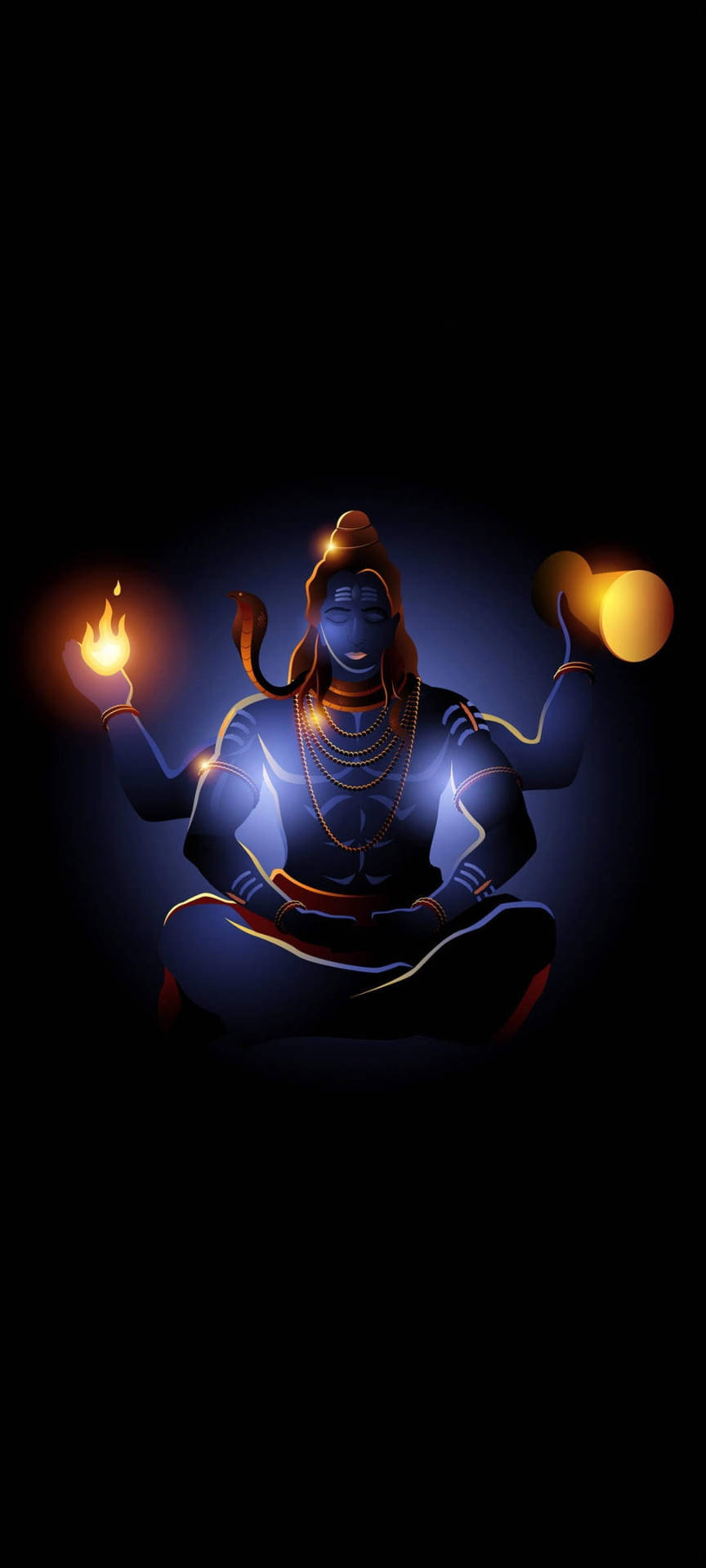 Download Glowing Dark Shiva Wallpaper 